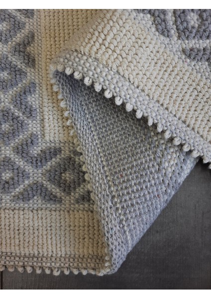 Soffy Pamuklu Gri & Krem Ayak Paspası Ayak Havlusu 50X70 cm Banyo Paspası indirimleri