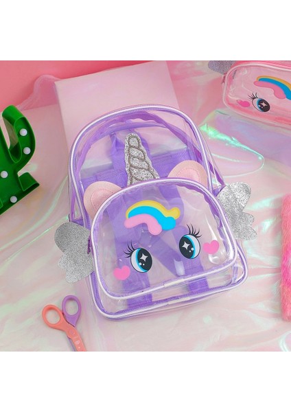 Çocuklar Unicorn Sırt Çantaları Kız Erkek Şeffaf Sevimli Çocuk Okul Çantası Sırt Çantası (Yurt Dışından) fiyatları