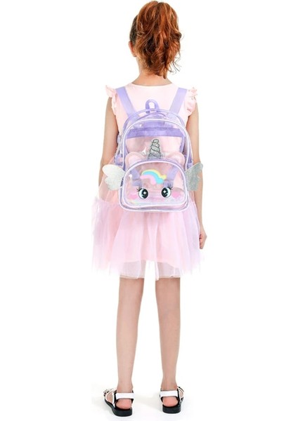 Çocuklar Unicorn Sırt Çantaları Kız Erkek Şeffaf Sevimli Çocuk Okul Çantası Sırt Çantası (Yurt Dışından) modelleri