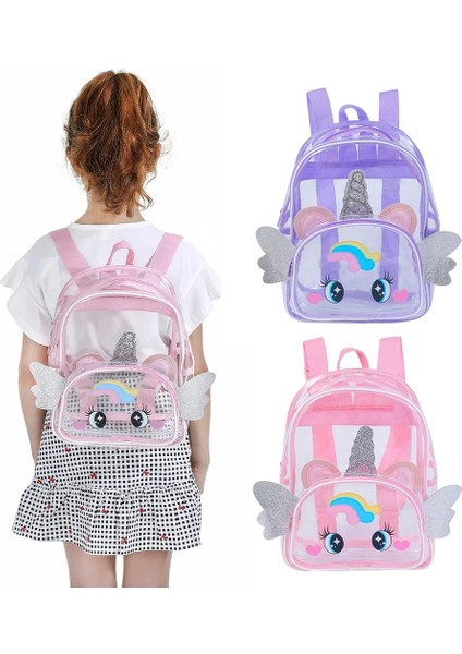 Çocuklar Unicorn Sırt Çantaları Kız Erkek Şeffaf Sevimli Çocuk Okul Çantası Sırt Çantası (Yurt Dışından) fırsatları