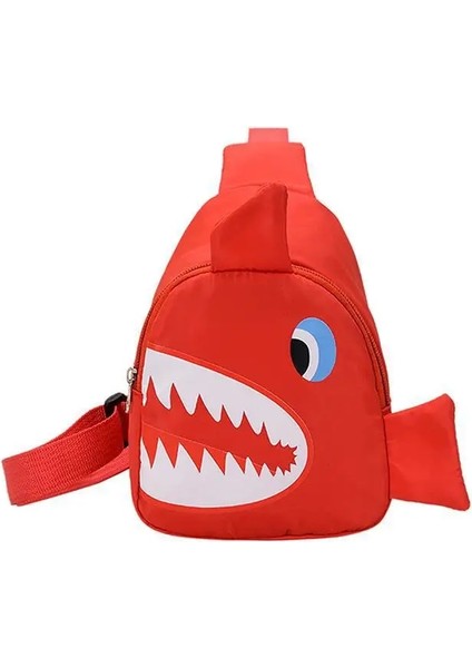 Moda Çocuk Çapraz Vücut Çanta Sevimli Trend Omuz Çantası Fermuar Bel Çantası Karikatür Köpekbalığı Baskı Çocuk Göğüs Çanta Okul Çantası (Yurt Dışından)