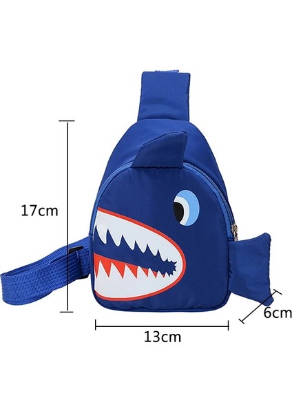 Moda Çocuk Çapraz Vücut Çanta Sevimli Trend Omuz Çantası Fermuar Bel Çantası Karikatür Köpekbalığı Baskı Çocuk Göğüs Çanta Okul Çantası (Yurt Dışından) fırsatları
