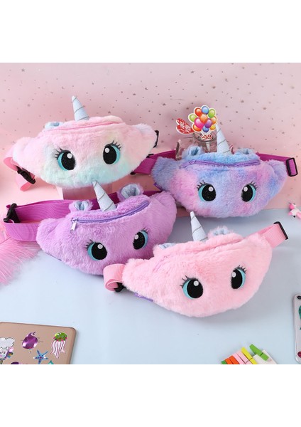 Unicorn Karikatür Peluş Omuzdan Askili Çanta Küçük Kız Sevimli Büyük Gözler Bel Konteyner Bozuk Para Cüzdanı Çocuk Messenger Aksesuarları Çocuk Çantası (Yurt Dışından) fiyatları