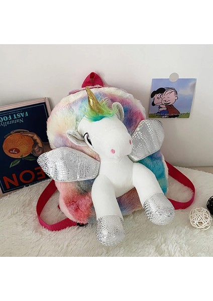 Küçük Kızlar Unicorn Kürk Sırt Çantaları LED Işıkları ile Çocuk 3D Peluş Oyuncak Anaokulu Okul Çantaları Karikatür Sırt Çantası Kız Erkek Için (Yurt Dışından)