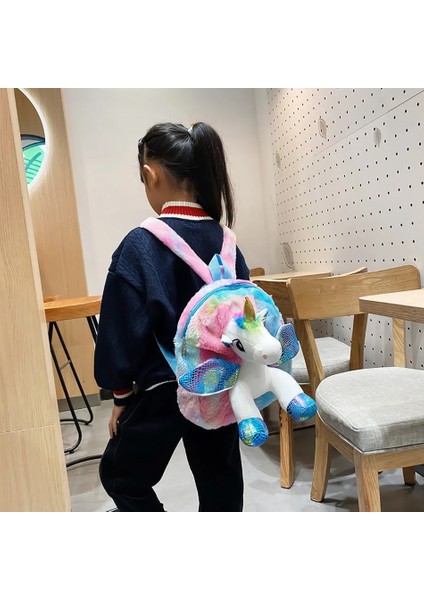 Küçük Kızlar Unicorn Kürk Sırt Çantaları LED Işıkları ile Çocuk 3D Peluş Oyuncak Anaokulu Okul Çantaları Karikatür Sırt Çantası Kız Erkek Için (Yurt Dışından) modelleri