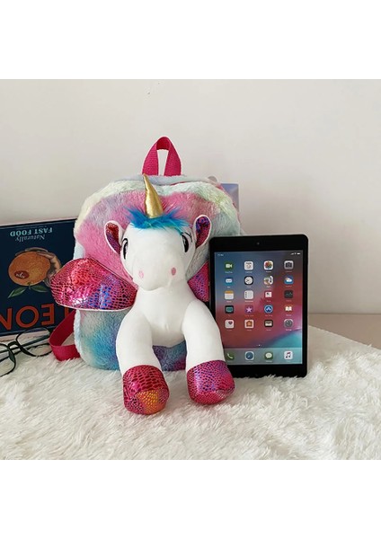 Küçük Kızlar Unicorn Kürk Sırt Çantaları LED Işıkları ile Çocuk 3D Peluş Oyuncak Anaokulu Okul Çantaları Karikatür Sırt Çantası Kız Erkek Için (Yurt Dışından) fırsatları