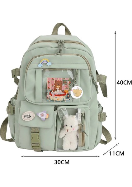 Okul Kız Sırt Çantası Okul Çantaları Genç Kızlar Için Çok Cepler Yeni Kawaii Sırt Çantası Kadın Harajuku Sevimli Mochila (Yurt Dışından)