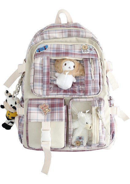 Okul Kız Sırt Çantası Okul Çantaları Genç Kızlar Için Çok Cepler Yeni Kawaii Sırt Çantası Kadın Harajuku Sevimli Mochila (Yurt Dışından)