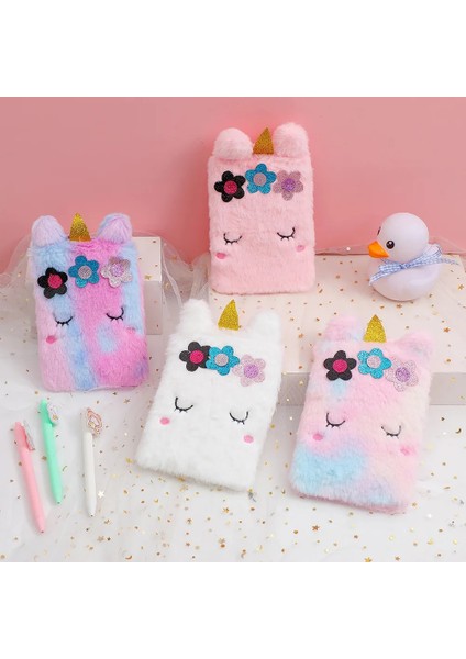 Yeni Çocuk Kız Omuzdan Askili Çanta Sevimli Unicorn Hayvanlar Askılı Çanta Çocuklar Tuşları Bozuk Para Cüzdanı Sevimli Prenses Mini Moda Peluş Cüzdan (Yurt Dışından)