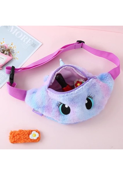 Unicorn Karikatür Peluş Omuzdan Askili Çanta Küçük Kız Sevimli Büyük Gözler Bel Konteyner Bozuk Para Cüzdanı Çocuk Messenger Aksesuarları Çocuk Çantası (Yurt Dışından) indirimleri