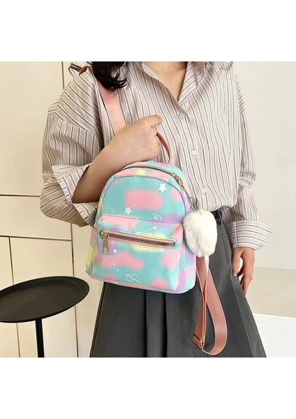 Mini Sırt Çantası Kadın Naylon Sevimli Küçük Alışveriş Çanta Renkli Kitap Çantaları Kalp Kolye Kız Moda Omuz Çantası (Yurt Dışından) fiyatları