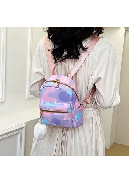 Mini Sırt Çantası Kadın Naylon Sevimli Küçük Alışveriş Çanta Renkli Kitap Çantaları Kalp Kolye Kız Moda Omuz Çantası (Yurt Dışından) modelleri