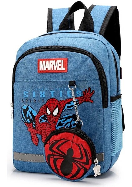 Marvel Çocuklar Sırt Çantaları Boys Için Okul Öncesi Çocuk Kaptan Amerika Örümcek Erkekler Desen Okul Çantaları Genç Hafif Sevimli Sırt Çantası (Yurt Dışından)