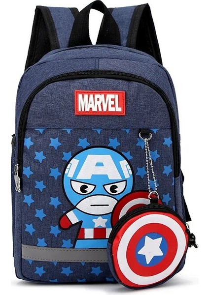 Marvel Çocuklar Sırt Çantaları Boys Için Okul Öncesi Çocuk Kaptan Amerika Örümcek Erkekler Desen Okul Çantaları Genç Hafif Sevimli Sırt Çantası (Yurt Dışından)