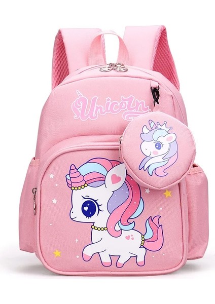 Karikatür Okul Sırt Çantası Öğrenci Için Unicorn Tavşan Baskı Okul Çantası Erkek Kız Anaokulu Bebek Çocuk Sırt Çantası ile Bozuk Para Cüzdanı (Yurt Dışından)