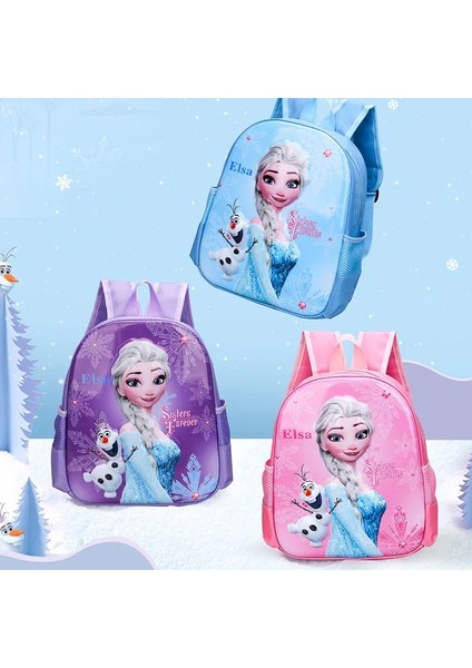 Disney Çocuklar Için Sırt Çantası Marka Dondurulmuş Karikatür Baskı Çocuklar Okul Çantaları Kızlar Sevimli Elsa Prenses Desen Omuz Paketleri (Yurt Dışından)