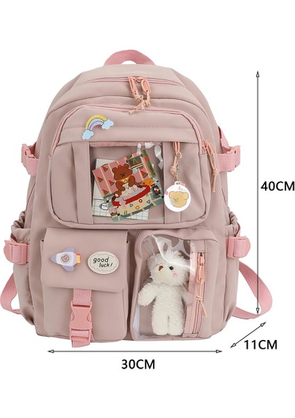 Okul Kız Sırt Çantası Okul Çantaları Genç Kızlar Için Çok Cepler Yeni Kawaii Sırt Çantası Kadın Harajuku Sevimli Mochila (Yurt Dışından)