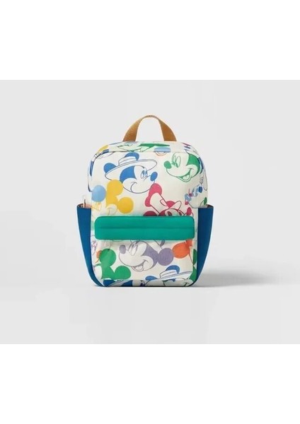 Yürümeye Başlayan Çocuk Renk Eşleştirme Sırt Çantaları Yepyeni Tasarım Renkli Giden Çantalar Çocuklar Mickey Mouse Baskı Fermuarlı Iki Omuz Çantası (Yurt Dışından)