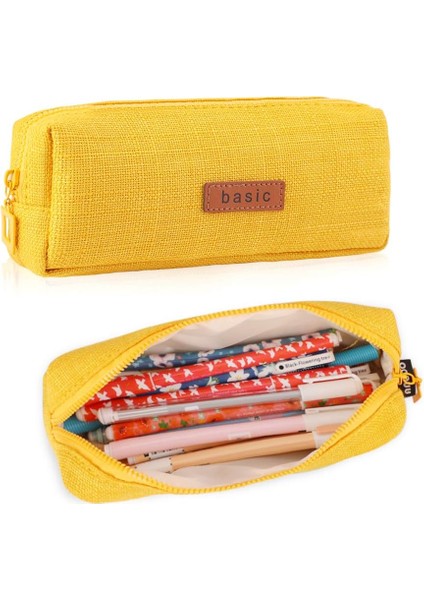 Pamuk Keten Kalem Kutusu Öğrenci Kırtasiye Kese Çanta Ofis Depolama Organizatör Para Kese Kozmetik Çantası (Zencefil) (Yurt Dışından)