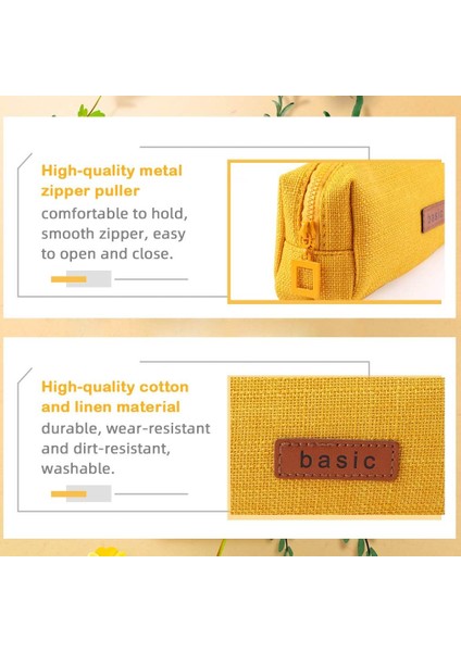 Pamuk Keten Kalem Kutusu Öğrenci Kırtasiye Kese Çanta Ofis Depolama Organizatör Para Kese Kozmetik Çantası (Zencefil) (Yurt Dışından) modelleri