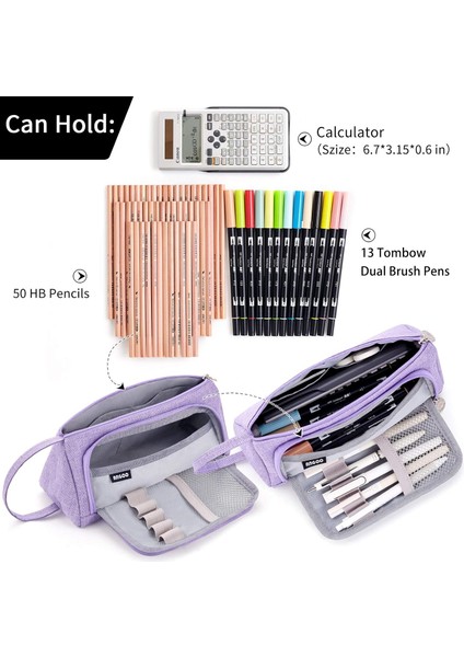 Büyük Kapasiteli Renkli Keten Depolama Kılıfı Işaretleyici Kalem Kalem Kutusu Çok Yuvalı Kırtasiye Çanta Tutucu Orta Lise Ofis Öğrenci Hediye Için Mor (Yurt Dışından) modelleri