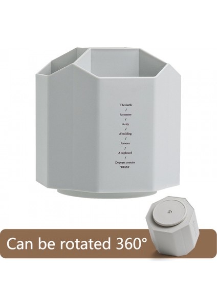 Kişiselleştirilmiş Yaratıcı Kalem Tutucu Dönen Çok Fonksiyonlu Büyük Kapasiteli Masaüstü Saklama Kutusu Öğrenci Ofis Kalem Tutucu (Yurt Dışından)