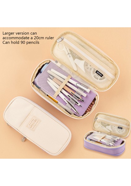 Macaron Renk Uyumu, Büyük Kapasiteli Bir Yükseltme Kalem Kutusu Kırtasiye Kutusuna Dönüştürülebilir (Yurt Dışından)