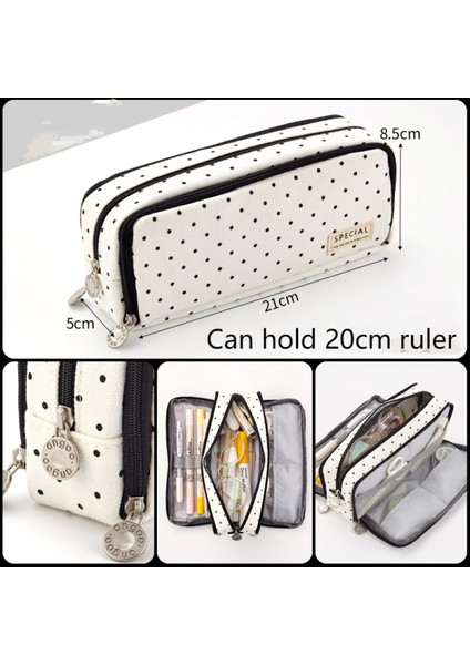 Büyük Kalem Kutusu Büyük Kapasiteli 3 Bölmeli Genç Erkek Kız Okul Öğrencileri Için Tuval Kalem Kılıfı (Yurt Dışından)