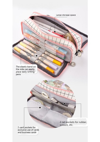 Büyük Kalem Kutusu Büyük Kapasiteli 3 Bölmeli Genç Erkek Kız Okul Öğrencileri Için Tuval Kalem Kılıfı (Yurt Dışından) indirimleri