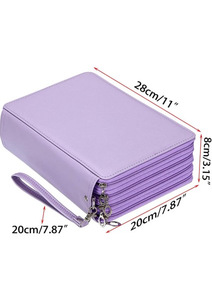 200 Yuvalı Renkli Kalem Düzenleyici - Çıkarma Saplı Deluxe Pu Deri Kalem Kutusu Tutucu Askı Kalem Kutusu Renkli Kalemler Için Büyük Suluboya Kalemleri Mor (Yurt Dışından) fırsatları