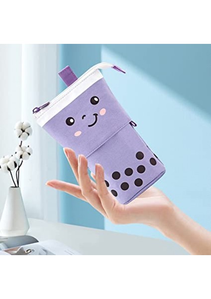 Standı Kalem Kutusu, Karikatür Sevimli Kalem Çantası Teleskopik Kalem Çantası Kanvas Kalem Tutucu Kız Erkek Okul Öğrencileri Için Kozmetik Makyaj Çantası Ofis Genç Yetişkin (Yurt Dışından) fiyatları