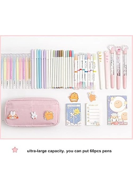 3 Adet Pins ile Kawaii Kalem Kutusu Estetik Kalem Kutusu Kawaii Kırtasiye Kawaii Okul Malzemeleri (Pembe) (Yurt Dışından) fırsatları