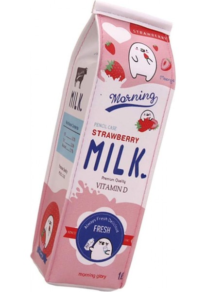 Komik Canlı Sevimli Süt Şekli Kalem Kutusu, Büyük Kapasiteli Süt Karton Kalem Kutuları Kozmetik Çantası Su Geçirmez Pu Kalem Tutucu Kalem Kılıfı Kırtasiye Organizatör (Pembe) (Yurt Dışından) fiyatları