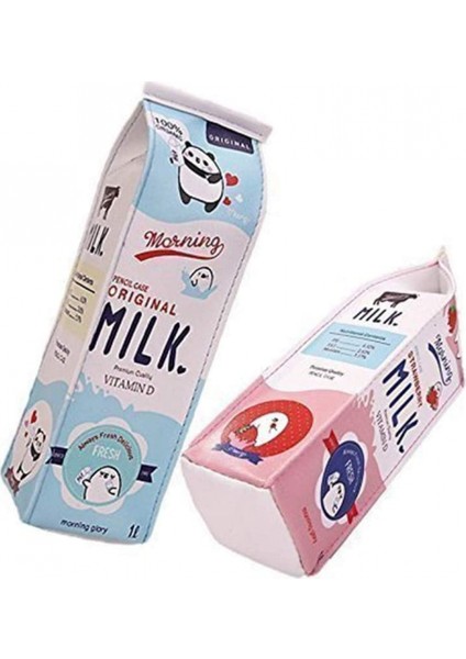 Komik Canlı Sevimli Süt Şekli Kalem Kutusu, Büyük Kapasiteli Süt Karton Kalem Kutuları Kozmetik Çantası Su Geçirmez Pu Kalem Tutucu Kalem Kılıfı Kırtasiye Organizatör (Pembe) (Yurt Dışından) indirimleri