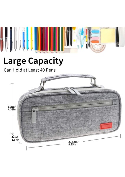 Kalem Çantası, Erkekler Için Büyük Kapasiteli Kalem Kutusu, Çocuklar Için Çoklu Bölmeli Çift Fermuarlı Taşınabilir Kanvas Kalem Çantası, Yetişkin Okul Malzemeleri ve Ofis (Gri) (Yurt Dışından) fiyatları