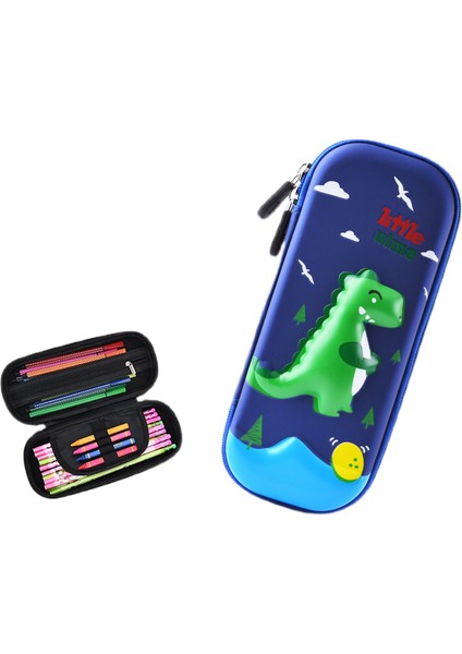 Çocuklar Için Kalem Kutusu Organizatörü Büyük Kapasiteli 3D Üç Boyutlu Çok Bölmeli Öğrenci Kalem Kutusu Çocuk Okul Malzemeleri (Dinozor) (Yurt Dışından)