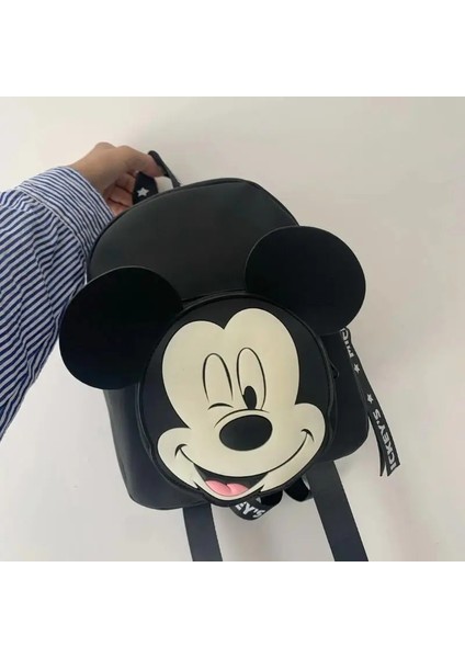 Siyah Mickey Sırt Çantaları Karikatür Moda Anaokulu Çocuk Okul Çantası Trendy Rahat Çocuk Çantası Çift Omuz Erkek Okul Çantası (Yurt Dışından)