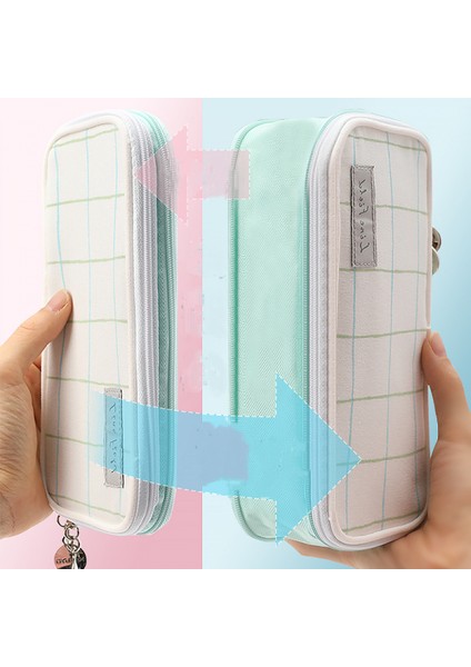 Kalem Kutusu Büyük Kapasiteli Kalem Çantası Kalem Çantası Okul Için Genç Kız Erkek Erkek Kadın (Mavi/yeşil) (Yurt Dışından) modelleri