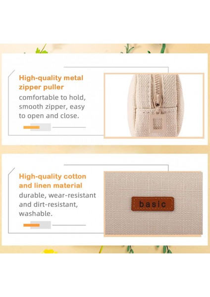 Pamuk Keten Kalem Kutusu Öğrenci Kırtasiye Kese Çanta Ofis Depolama Organizatör Para Kese Kozmetik Çantası (Bej) (Yurt Dışından) modelleri