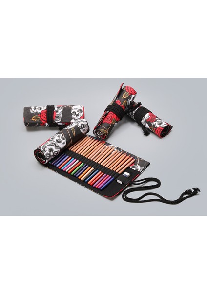 El Yapımı Tuval Kalem Perdesi 72 Delikli Büyük Kapasiteli Kalem Kutusu Erkek ve Kız Için Renkli Kurşun Kroki Kırtasiye Kutusu (Yurt Dışından) fiyatları