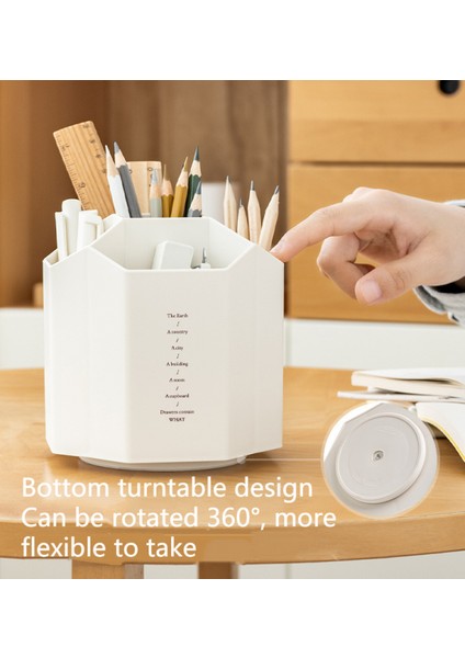 Kişiselleştirilmiş Yaratıcı Kalem Tutucu Dönen Çok Fonksiyonlu Büyük Kapasiteli Masaüstü Saklama Kutusu Öğrenci Ofis Kalem Tutucu (Yurt Dışından) modelleri