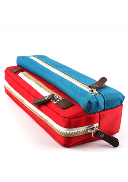 Okul Ev Seyahat Için Büyük Kapasiteli Kalem Kutusu Çok Fonksiyonlu Kırtasiye Depolama Kılıfı Renkli Kalem Tutucu Kozmetik Çantası Makyaj Organizatör Çoklu Fermuar Bölmeleri (Kırmızı) (Yurt Dışından) modelleri