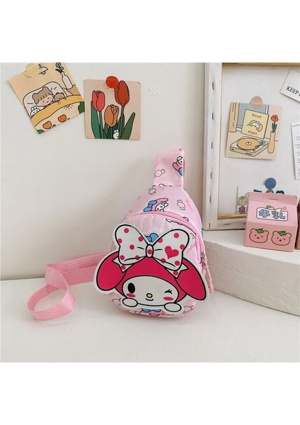 Sanrio Hello Kitty Çocuk Göğüs Çantası 2023 Kuromi Sevimli Bozuk Para Cüzdanı Omuz Çantası Erkek Kız Çapraz Vücut Çanta Moda Askılı Çanta (Yurt Dışından)