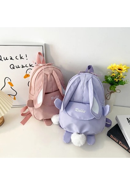 Karikatür Tavşan Çocuk Sırt Çantaları Yüksek Kapasiteli Çocuk Okul Çantaları Erkek Kız Taşınabilir Seyahat Kanvas Paketi Sevimli Tavşan Kitap Sırt Çantası (Yurt Dışından) fiyatları
