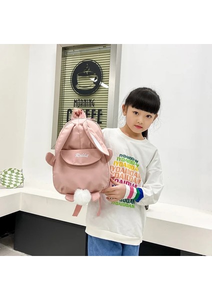 Karikatür Tavşan Çocuk Sırt Çantaları Yüksek Kapasiteli Çocuk Okul Çantaları Erkek Kız Taşınabilir Seyahat Kanvas Paketi Sevimli Tavşan Kitap Sırt Çantası (Yurt Dışından) fırsatları