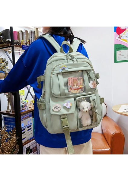 Kawaii Estetik Kadın Sırt Çantası Okul Çantası Genç Kızlar Için Japon Kore Sırt Çantası Öğrenci Okul Çantalarını Sevimli Erişimci ile Mochila (Yurt Dışından) fiyatları