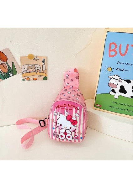 Sanrio Hello Kitty Çocuk Göğüs Çantası 2023 Kuromi Sevimli Bozuk Para Cüzdanı Omuz Çantası Erkek Kız Çapraz Vücut Çanta Moda Askılı Çanta (Yurt Dışından)