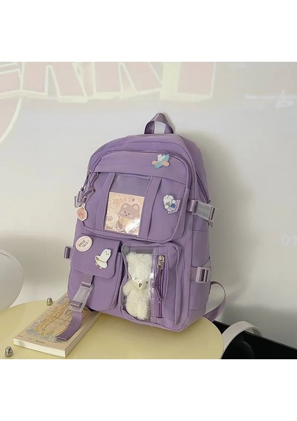 Popüler Pembe Mor Renk Kız Lisesi Öğrenci Sırt Çantaları (Yurt Dışından) fırsatları