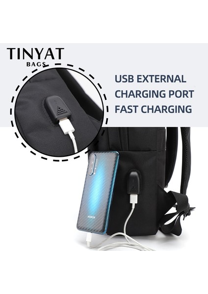 Tınyat Erkekler 15.6 Inç Dizüstü Sırt Çantaları Iş Seyahati Su Geçirmez Omuzdan Askili Çanta Genç Için Hafif Büyük Kapasiteli Okul Sırt Çantası (Yurt Dışından) indirimleri