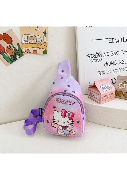 Sanrio Hello Kitty Çocuk Göğüs Çantası 2023 Kuromi Sevimli Bozuk Para Cüzdanı Omuz Çantası Erkek Kız Çapraz Vücut Çanta Moda Askılı Çanta (Yurt Dışından)